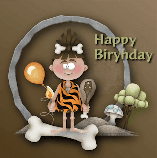 Cave Man Happy Birthday Social Media Images