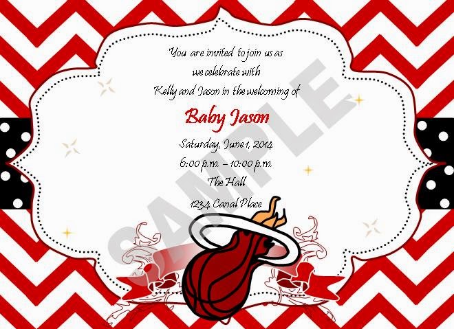 112 New baby shower party planner in miami 60    Event Design by Kelly: Miami Heat Theme Baby Shower Invitations 