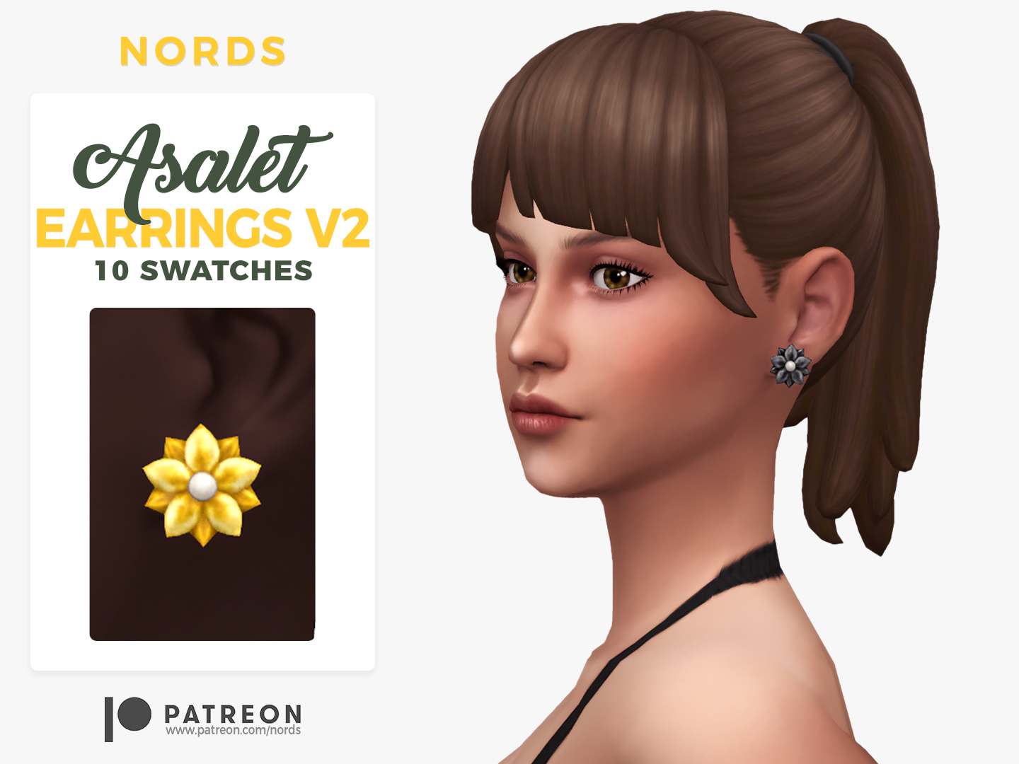 Asalet Earrings Sims 4 CC Accessories