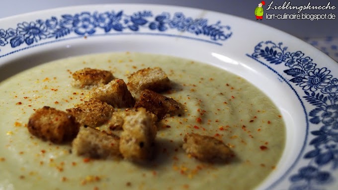 cremige Blumenkohl-Suppe mit Chili-Croutons