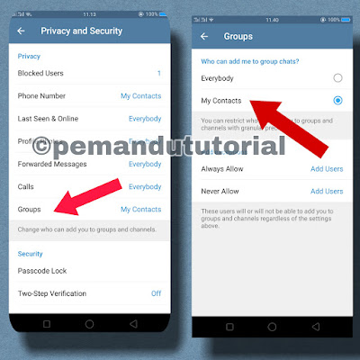 tutorial cara menolak masuk kedalam group ilegal di telegram