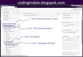 moodle set default lang language tutorial 2