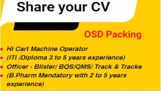 Glenmark Pharma Recruitment: ITI, Diploma and B Pharm Jobs Vacancies for OSD Packing Department for Indore Location