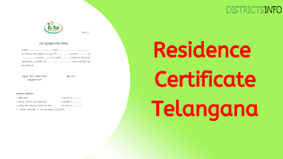 Residence Certificate in Telangana