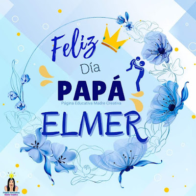 Solapín Feliz Día del Padre - Nombre Elmer para imprimir gratis