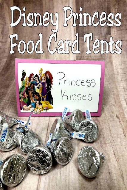 Use these Disney princess food card tents to add your guest's names to place settings or to add fun names to your dessert table.  These tents are different from others you'll find with one special ingredient to make them perfect for inside or outside parties.  Come grab yours and see why they are wind proof.