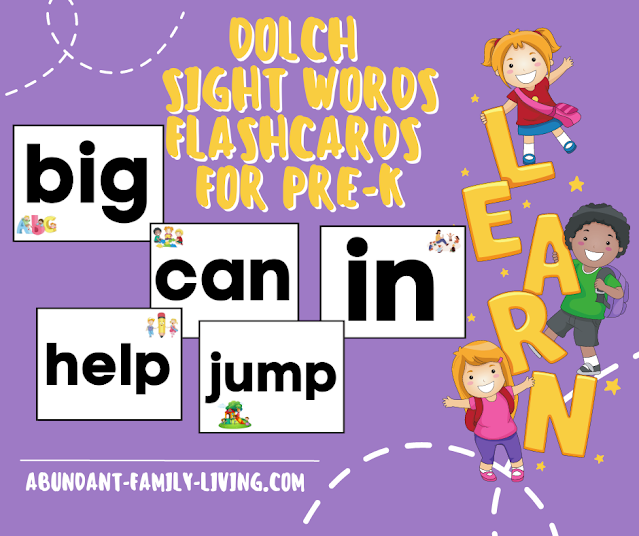 Dolch Sight Words Flashcards for Pre-K Image
