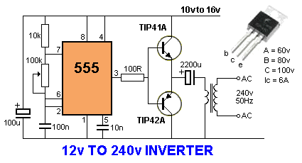  Skema  rangkaian inverter  AC ke DC Elektronika Industri