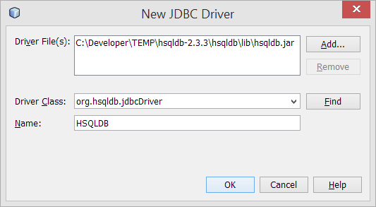 JDBC driver para HSQLDB