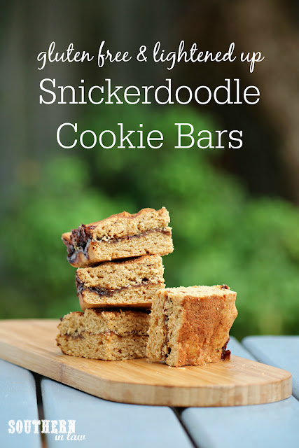 Easy Gluten Free Snickerdoodle Cookie Bars Recipe - snickerdoodle blondies, healthy, low fat, gluten free, refined sugar free