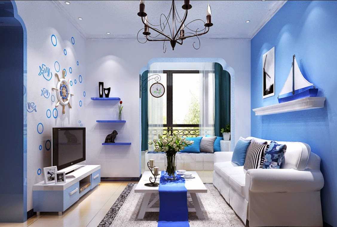 50 Contoh Desain Interior Rumah Bernuansa Biru Untuk Rumah