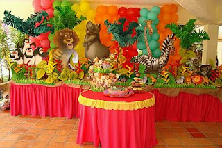 Madagascar children party ideas decoration