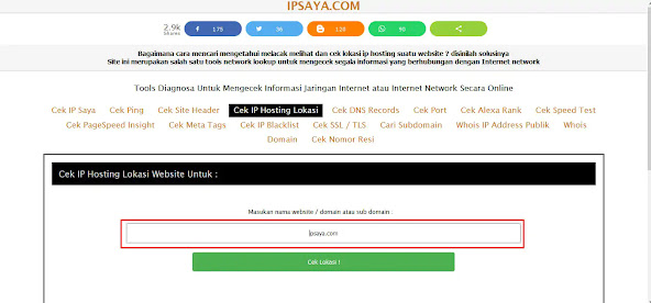 cek ip dengan ipsaya