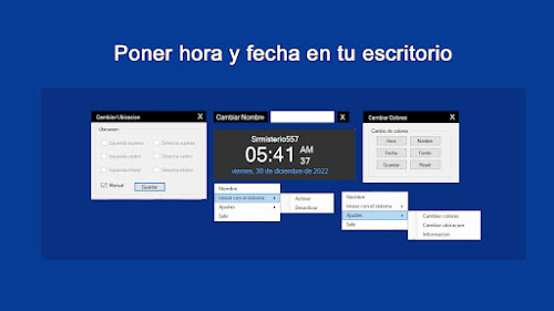 Como poner Hora y Fecha tipo gadgets en windows