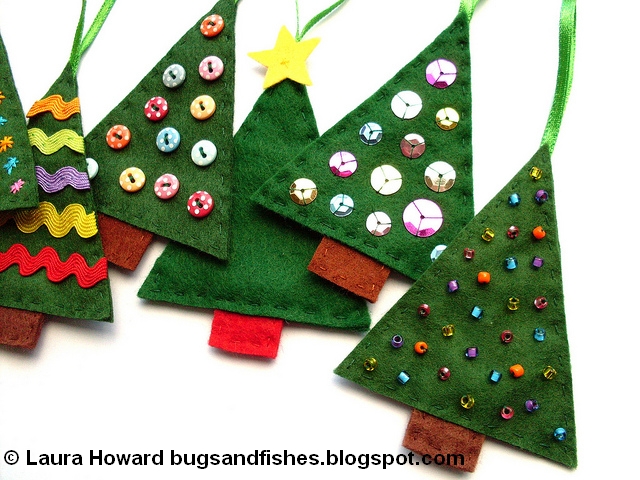  festive tutorial: how to make simple felt Christmas tree decorations