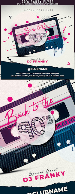  Retro 90s Party Flyer Template