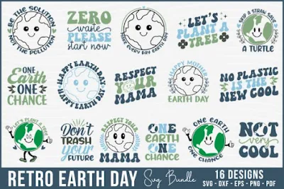 Retro Earth Day SVG Bundle Free