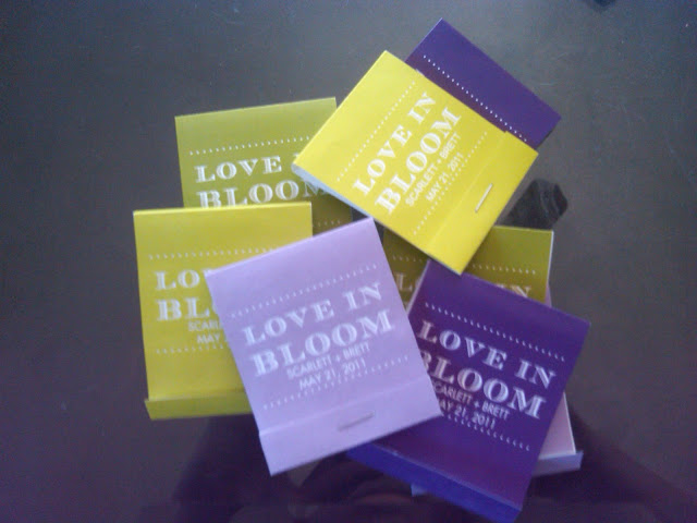 DIY Matchbook favors ala Martha Stewart wedding seeds matchbook purple 