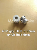 Timing Pulley GT2 Gigi 20 Teeth Bore 6,35mm 6.35mm 2GT 20T B 6.35 mm