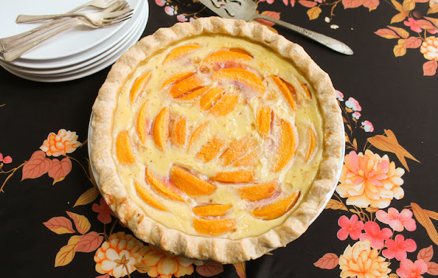 Food Lust People Love: This old-fashioned fresh peach cream pie is lighter than a custard pie but still rich and sweet enough to be a delightful dessert. Make it with fresh peaches, if you have them and canned or frozen peaches if you don’t.