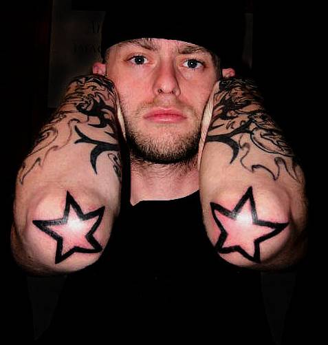 stars tattoos designs for guys. Tags: elbow tattoos, star