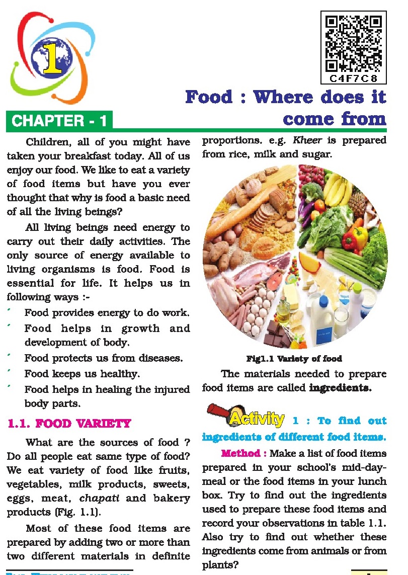 Chapter 1 Food: Where Does It Come From? - Class 6