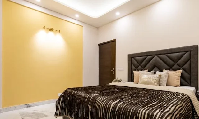 Yellow and Cream Bedroom Paint Two Colors