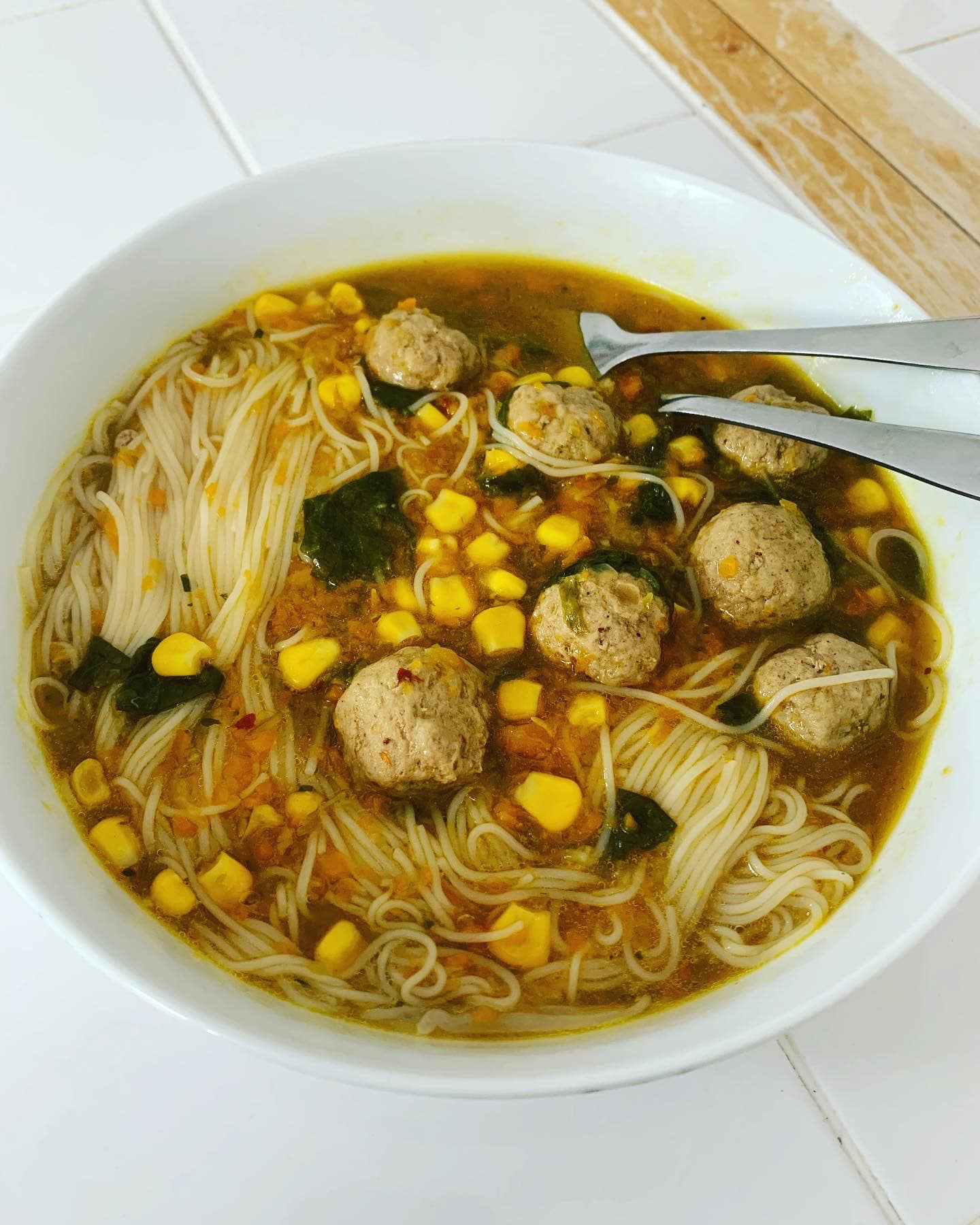 Recipe - Turkey meatball noodle soup