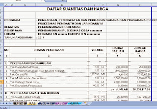 CONTOH RENCANA ANGGARAN BIAYA  PEMBANGUNAN GEDUNG