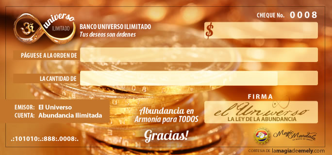 Cheque de la Abundancia: Atrae Riqueza y Prosperidad 