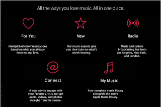 image of apple music app options