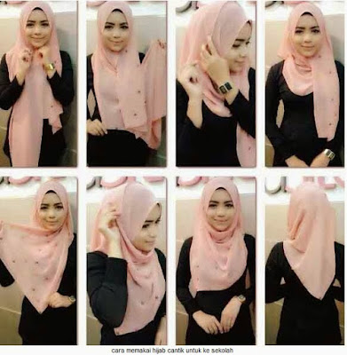 Tutorial hijab remaja simple