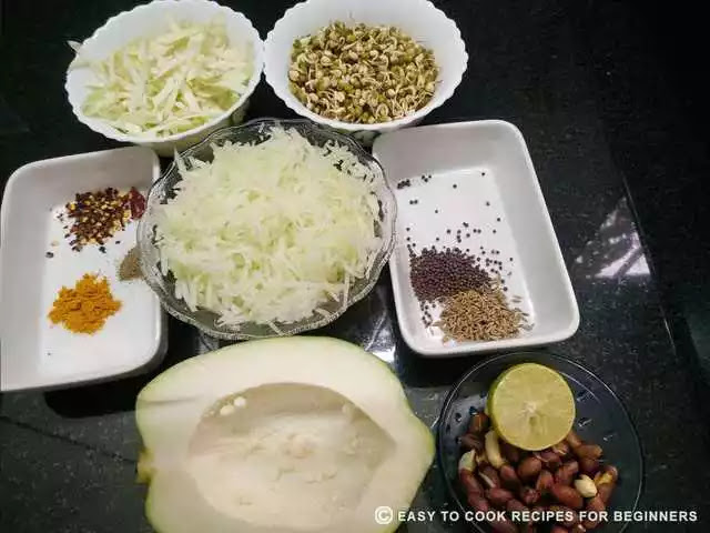 ingredients-of-stir-fried-raw-papaya-vegetable