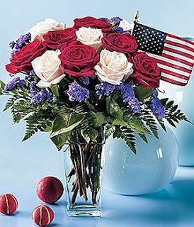 One Dozen Long Stemmed Patriotic Roses