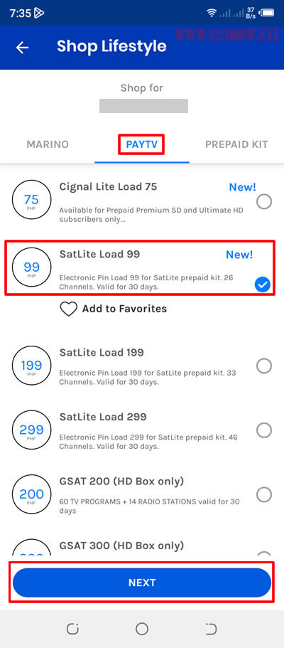 gcash paytv satlite load 99