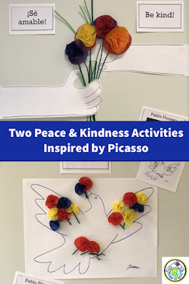 Two Peace & Kindness Activities for Kids in Spanish Class Inspired by Picasso