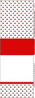 Red Polka Dots in Black and White Free Printable Tic Tac Labels. 