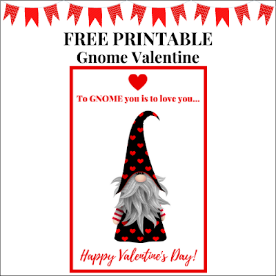 Free Printable Gnome Valentine Tag