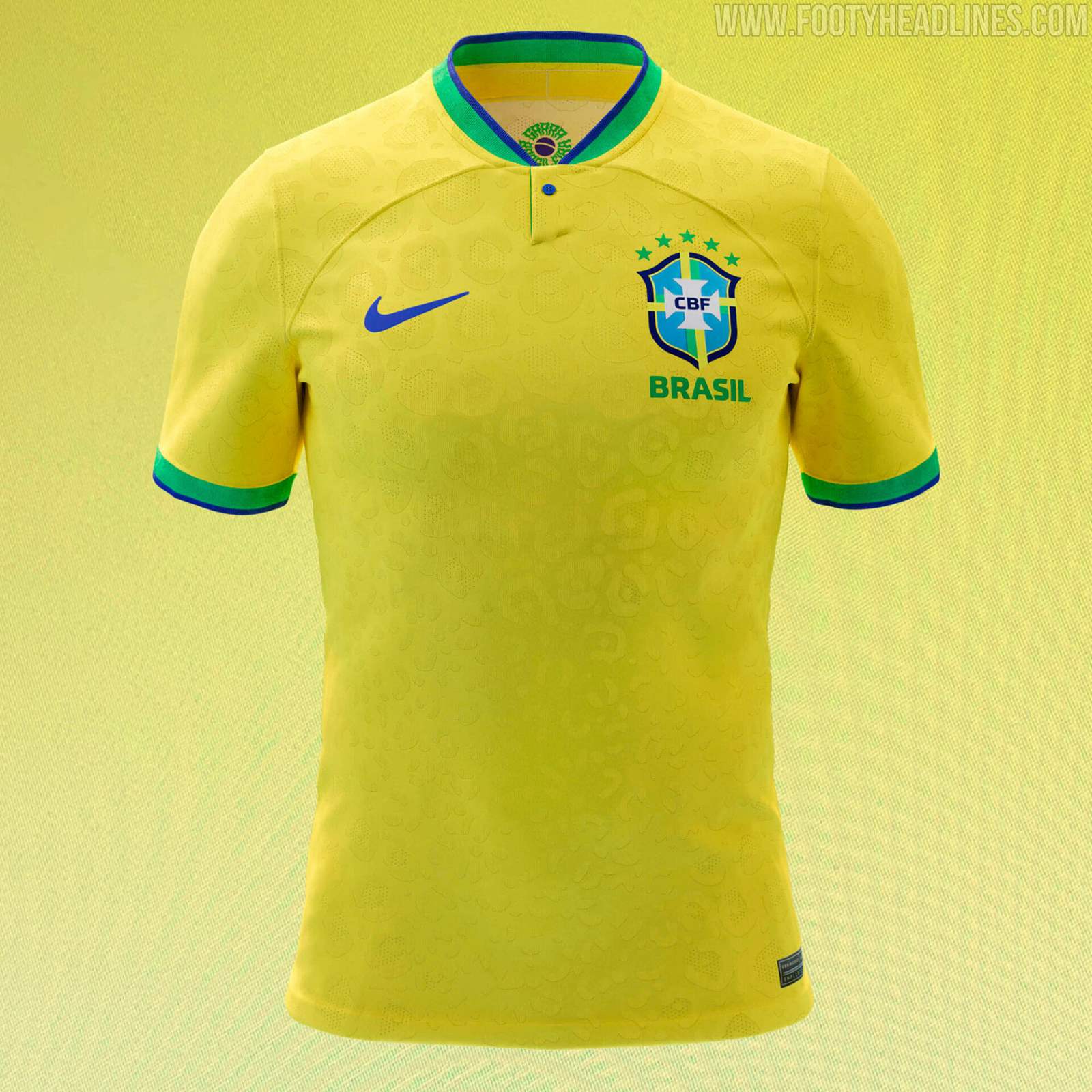 Nike Brasilien 2022 World Cup Trikot mit auffälligem Kragen-Detail - Nur  Fussball