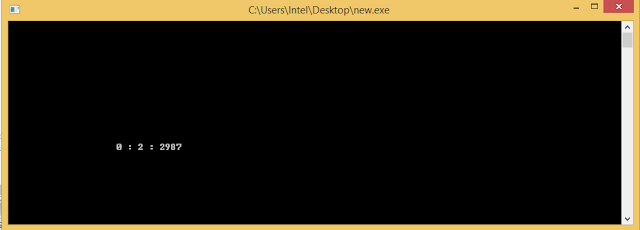 C++ program to display a stop watch on screen for 2 minutes