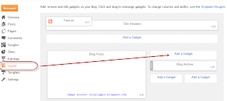 blogger layout, add a gadget