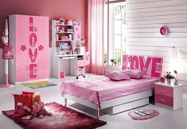 Kamar Tidur Anak Perempuan Minimalis Warna Pink