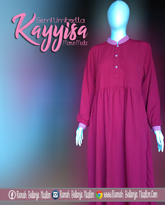 Model Gamis Muslimah Kayyisa Marun Muda