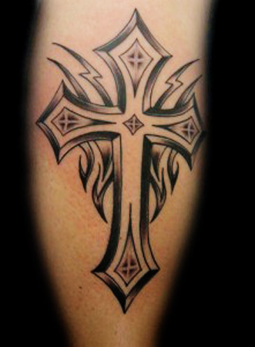 Tribal Cross Arm Tattoo