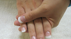 Pink White Acrylic Nails
