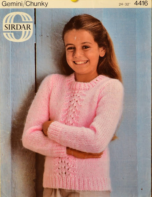 Vintage 1980s Knitting Pattern - Sirdar Pattern 4416  Girls' Sweater