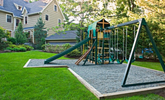 Rear garden as a playground children