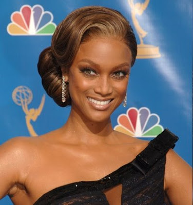 Celebrities' hairstyle -Tyra Banks' updo hairstyle