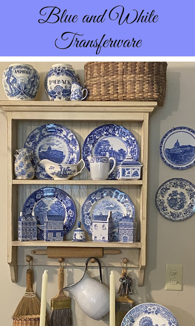 blue and white transferware