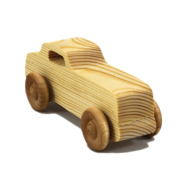 Wood Toy Car, Miniature Itty Bitty Roadster/Coupe, Handmade and Finished With Mineral Oil and Beeswax